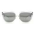 thumbnail image 3 of Colored Mirror Oversized Clear Frame Horn Rim Hipster Rectangle Plastic Sunglasses Silver Mirror, 3 of 6
