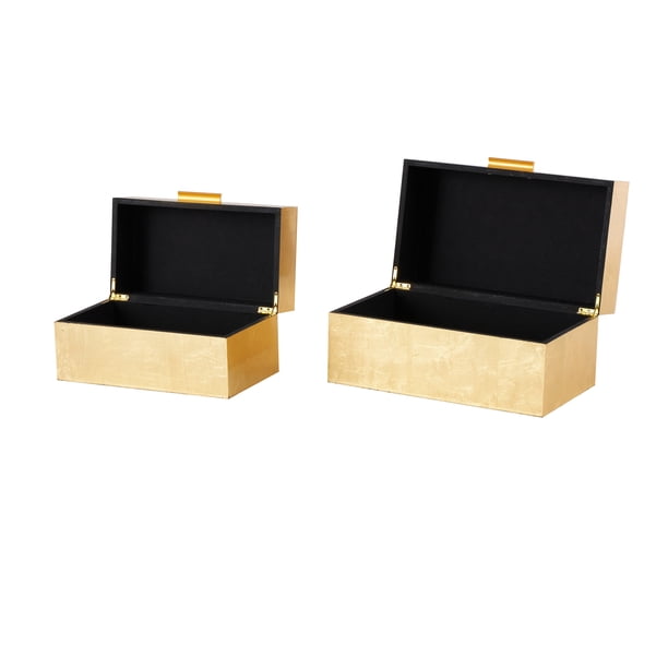 CosmoLiving by Cosmopolitan Gold Wooden Decorative Box with