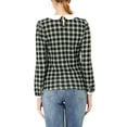 thumbnail image 3 of INSPIRE CHIC Women's  Peter Pan Collar Contrast Long Sleeve Shirt L Black, 3 of 7