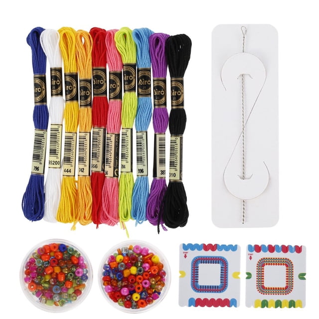 POINTERTECK Color Rope Bead Kit Girl Friendship Bracelet Making Kit Color Bead Tool Kit Girl Handicrafts Color String Friendship Bracelet