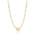 thumbnail image 3 of Lancharmed 14K Gold Plated Necklace for Women Flat Wire Necklace Gifts for Couples, 3 of 7