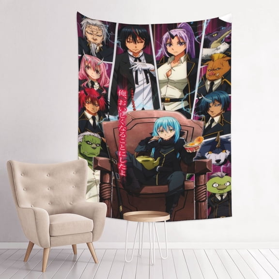 I Got Reincarnated As A Slime Tapestry Anime Poster Large Background Wall Art Bedroom Wall Decor for Birthday Party 29x37in