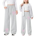 thumbnail image 2 of Toddlers' Uniform Straight-Fit Lightweight Ruffle Bell Bottoms Pants Trousers Casual Fashion Straight Leg Cargo Pants Clothes for Kids Grey 8-9 Years, 2 of 8