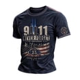 thumbnail image 2 of LNZGNM 9/11 25th Anniversary Memorial Men's T-shirts Short Sleeve Crew Neck Casual Shirt Weekend Layering Outing,Blue(L), 2 of 3