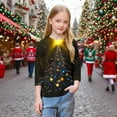 thumbnail image 6 of Favoffer Girls Raglan 3/4 Sleeve Shirts Christmas Crew Neck Soft Casual Tunic Tops Kids Girls Basic Layer Top Tees Blouses for Toddler Teen 3-12Y, 6 of 7