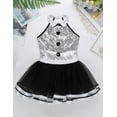 thumbnail image 5 of MSemis Kids Girls Tuxedo Design Ballet Tutu Dress Sequins Ballerina Dance Leotard Dress White 12, 5 of 6