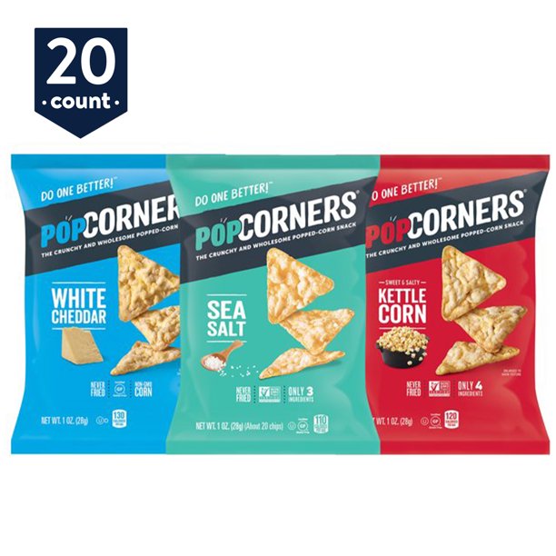 PopCorners Popped Corn Snacks, 3 Flavor Variety Pack Chips Gluten Free