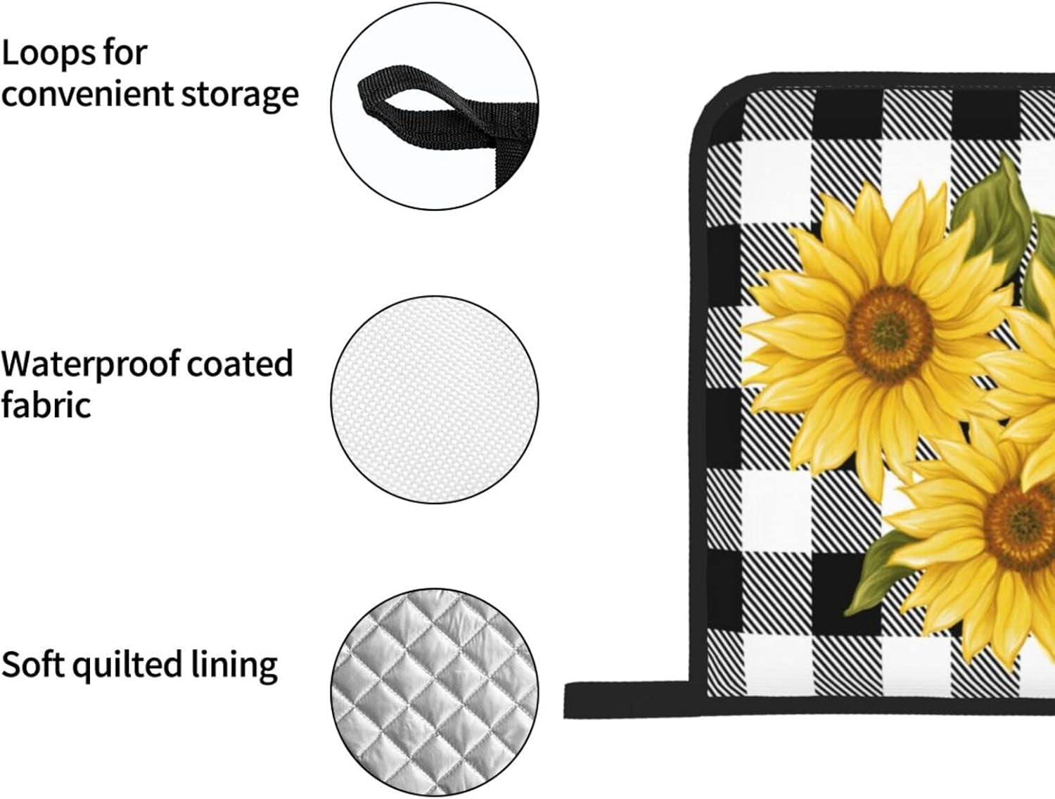 Cow Print Oven Mitts and Pot Holders Sets of 4 High Heat Resistant Oven Mitts with Oven Gloves and Hot Pads Potholders for Kitchen Cooking Baking Grilling BBQ Non-Slip Cooking Mitts