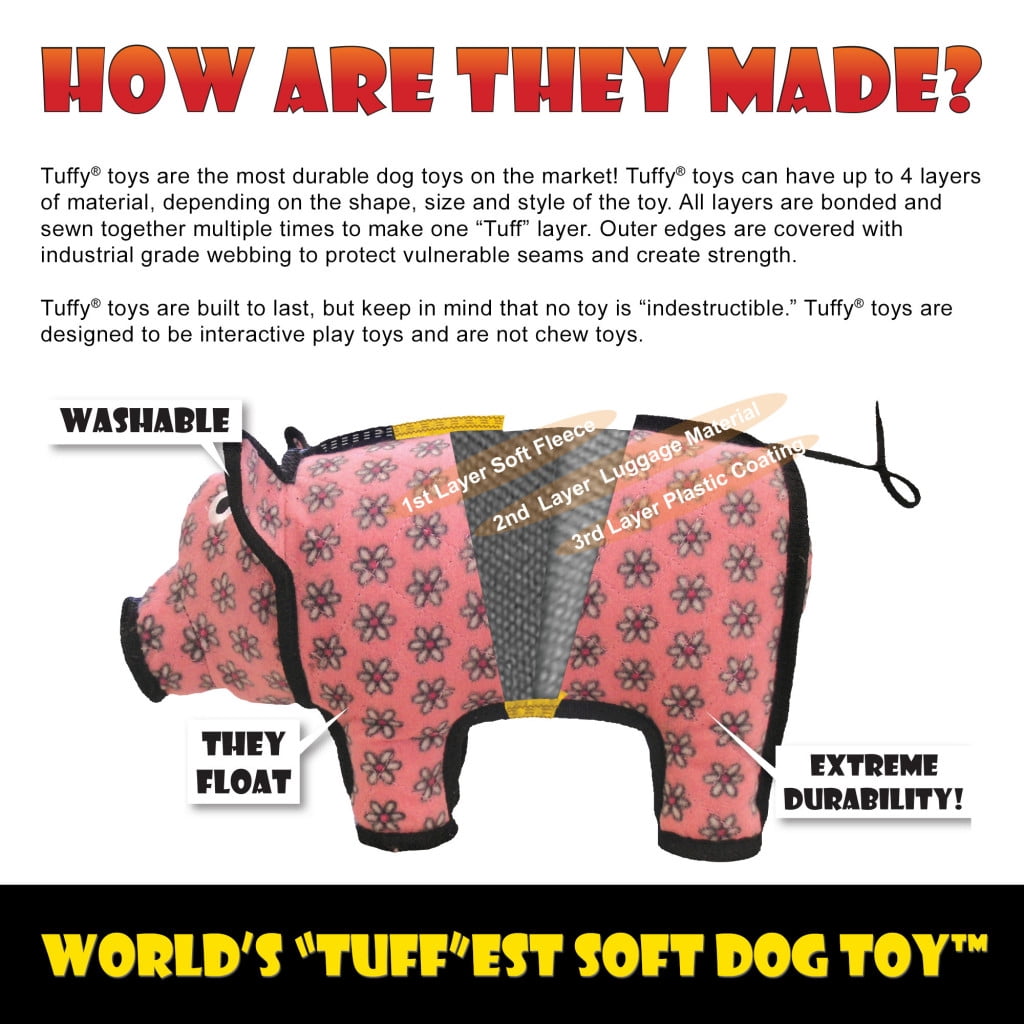 Tuffy Alien UFO Durable Plush Squeaky Dog Toy