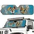 thumbnail image 2 of Psesaysky Windshield Sun Shade, Cartoon Puppy&Cat Front Window Sunshade Car Accessories Universal Fit Off-road Vehicle Truck Sun Visor Protector, Keep Car Cool, 2 of 7