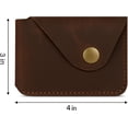 thumbnail image 4 of Brown Leather Card Holder Minimalist Wallet Handmade - Slim Credit Card Case with Button Closure - Compact Leather Card Case Holds Up to 4 Cards - Front Pocket Wallet for Men & Women, 4 of 4