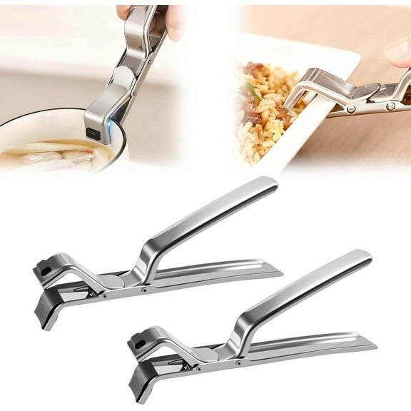 2026 New Anti-Scalding Stainless Steel Gripper Multi-Purpose Hot Plate Clamp Kitchen Gadgets for Dishes Bowls Pots Plates (2PCS)