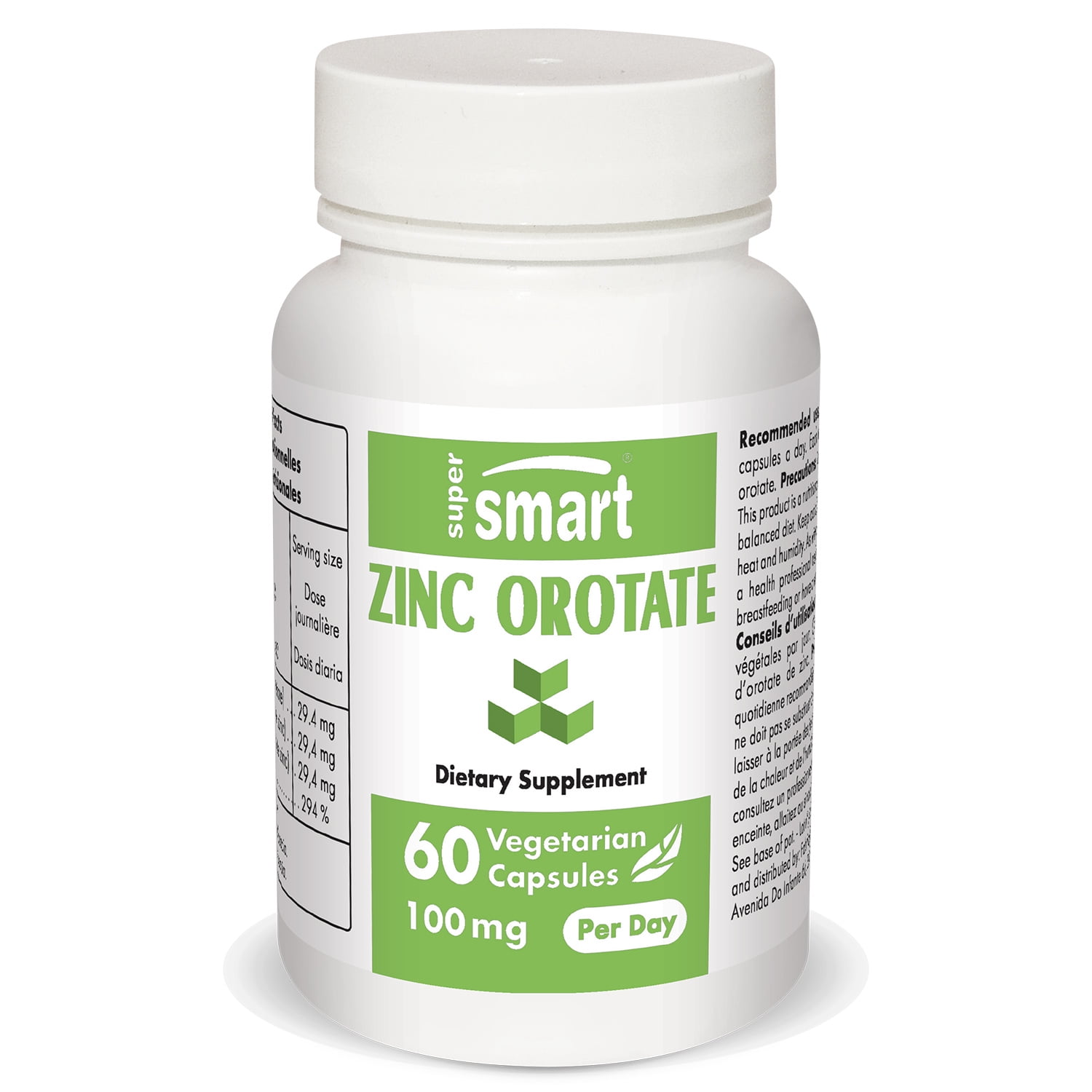 Supersmart Zinc Orotate 100 mg per Day Essential Minerals Salt