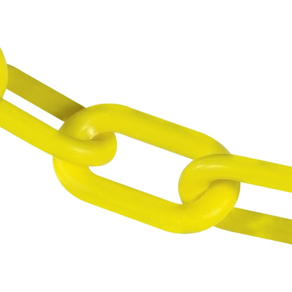 4 Inch x 25 Feet Yellow Plastic Safety Chain