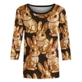 thumbnail image 5 of Royisotas Happy Easter Shirts for Women Funny Bunny T-Shirt Rabbit Graphic Tee Tops Easter Egg Holiday Shirt, 5 of 9