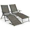 thumbnail image 3 of Resenkos Outdoor Chaise Lounge Chair, 2 Piece Patio Folding Chaise Lounge Chairs Recliner with 6-Level Backrest-Coffee, Portable Recliner for Lawn Garden Beach Yard, 3 of 8