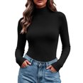 thumbnail image 3 of Diufon Layering Tops for Women Soft Brushed Thermal Long Sleeve Turtleneck Shirts Stretchy Going Out Slim Fitted Clothes, 3 of 9