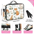 thumbnail image 3 of Large Travel Artist Makeup Bag With Adjustable Dividers &12 Brush Slots Portable Cosmetic Organizer Foxes and Bunnies, 3 of 7