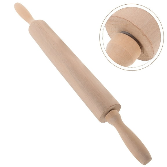 FOMIYES Khaki Wooden Rolling Pin for Baking with Ergonomic Design and Solid Wood Construction 15.75 inches