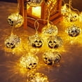 thumbnail image 1 of Halloween String Light 9.8FT 20LED Battery Powered Pumpkin String Light with 2 Modes Autumn Halloween String Lamp Party Decoration for Garden Yard, 1 of 10
