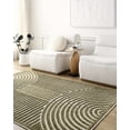 thumbnail image 4 of Hauteloom Deron Living Room, Bedroom Machine Washable Area Rug - Contemporary - Olive, White - 2' x 2'10", 4 of 6