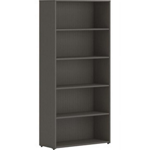 30 x 65 in. 5-Shelf Bookcase, Slate Teak
