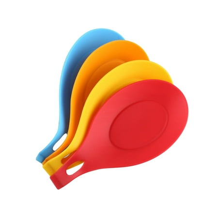 

4 Pcs Silicone Spoon Holder Anti-slip Spoon Rest Stand Heat Resistance Spoon Rack Kitchen Supplies for Home Restaurant