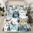 thumbnail image 2 of Castle Fairy Kids Teens Cartoon Cats Queen Sheet Sets,Cute Animal Bed Set, 2 of 7