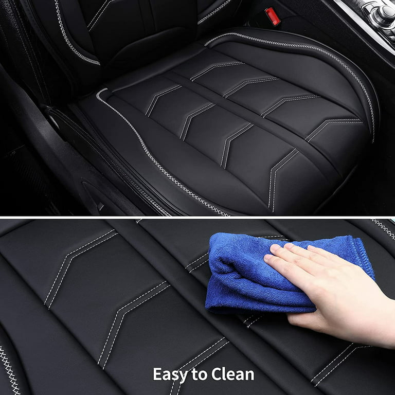 Coverado Car Seat Covers Front, 2-Pack Universal Seat Covers for Cars,  Luxury Leathaire Seat Cushions, Seat Protectors Waterproof Dirt-Resistant