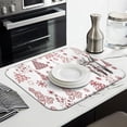 thumbnail image 3 of White Christmas Tree Pattern Dish Drying Mat for Kitchen 1 Pack, Ultra Absorbent Microfiber Dishes Drainer Mats,16x18in(41x46cm), 3 of 6