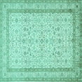 thumbnail image 1 of Ahgly Company Indoor Square Persian Turquoise Blue Traditional Area Rugs, 7' Square, 1 of 4