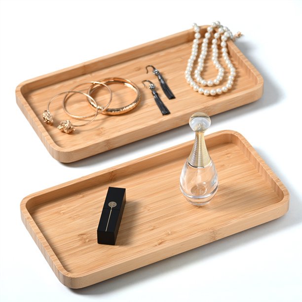 Bamboo Tray, Bathroom Counter Tray, Vanity Trays for Bathroom Home and