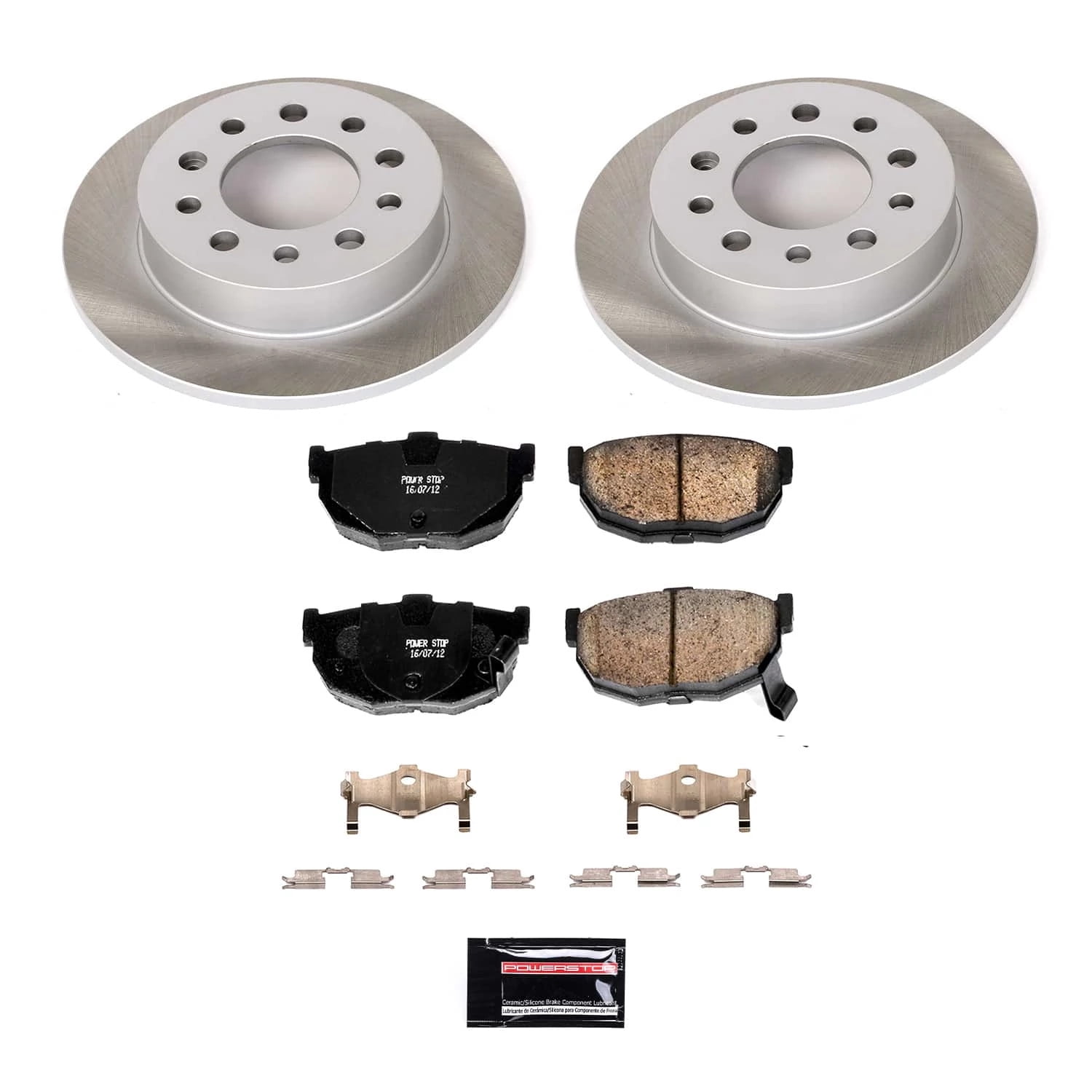 PowerStop Rear Semi-Coated Rotor and Low-Dust Ceramic Brake Pad Kit SC170