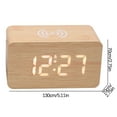 thumbnail image 3 of Fankiway Veilleuse Recharge Sans Fil Led Réveil en Bois, Horloge Électronique Muette à Commande Vocale Multifonctionnelle, Horloge de Recharge Sans Fil, 3 of 6