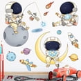 thumbnail image 4 of Pegatinas de pared de astronauta, astronauta planeta exterior creativo DIY arte vinilo extraíble pegatina de pared, estrella nave espacial OVNI papel pintado Decoración JAMW Sencillez, 4 of 5