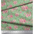 thumbnail image 2 of Soimoi Cotton Duck Fabric Leaves & Rose Floral Fabric Prints By Yard 56 Inch Wide, 2 of 3