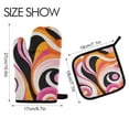 thumbnail image 2 of Yayeee Oven Mitts and Pot Holder Set of 2 Heat Resistant Kitchen Gloves Baking Hot Pad, Swirling Circles, 2 of 5