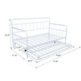 thumbnail image 7 of Twin Size Metal Frame Daybed with Trundle,Heavy Duty Steel Slat Support Saving Space Bed Sofa,Bedroom Living Room Furniture for Guest,No Spring Box Needed, White Finish, 7 of 7