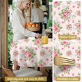 thumbnail image 5 of Pioneer Flower Floral Print Pattern Round Tablecloth 60 X 60 Inch, Wrinkle Resistant Wipeable Table Cloth for Kitchen Dining Picnic Patio Party, 5 of 6