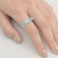 thumbnail image 4 of Angel Wing Biker Ring .925 Sterling Silver Fast Band Jewelry Female Male Unisex Size 8, 4 of 4
