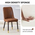 thumbnail image 2 of Hassch Brown Suede-like Velvet Dining Chairs Set of 2, Modern Kitchen & Dining Side Chairs with Upholstered Seat and Backrest, and Golden Tipped Black Metal Legs, 2 of 7