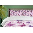 thumbnail image 4 of Ambesonne Hippie Duvet Cover Set, Butterflies Colors, King, Pink Purple, 4 of 6