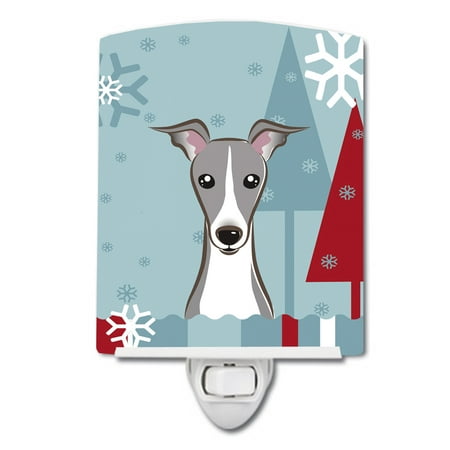 

Caroline s Treasures BB1732CNL Winter Holiday Italian Greyhound Ceramic Night Light 6x4x3 multicolor