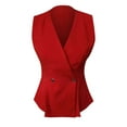 thumbnail image 4 of DuoJiaJ Women's Elegant Sexy Fitted Waist Cinching Red Vest Womens Lightweight Winter Coat Red L, 4 of 4