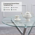 thumbnail image 2 of Glass Dining Table, Kitchen Table with Metal Legs, Kitchen Table for Restaurant/Dining Room, 2 of 15