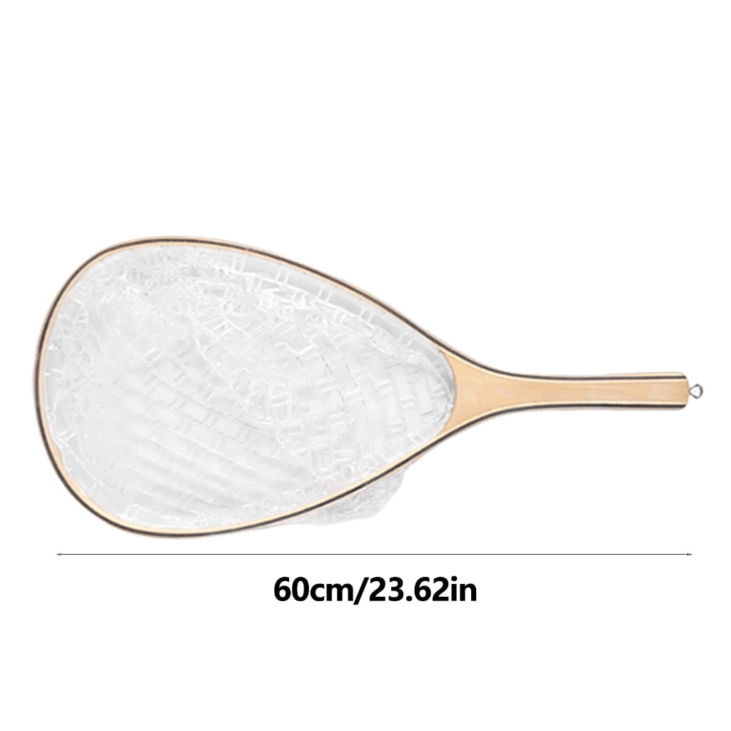 Yokua Portable Landing Fish Net with Rubber Mesh Fishes Catching Releasing Net