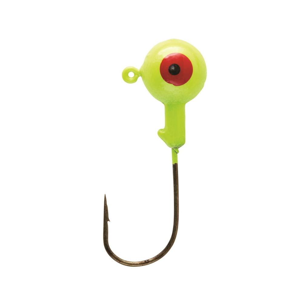 Eagle Claw Ball Head Jig, Chartreuse, 1/4 oz.