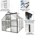 thumbnail image 5 of Greenhouse, 6 x 8 FT Greenhouses for Outdoors, Walk in Plant Greenhouses with Adjustable Roof & Sliding Door, Polycarbonate Outdoor Green Houses, Garden Green House for Patio, Backyard, Lawn, Black, 5 of 9