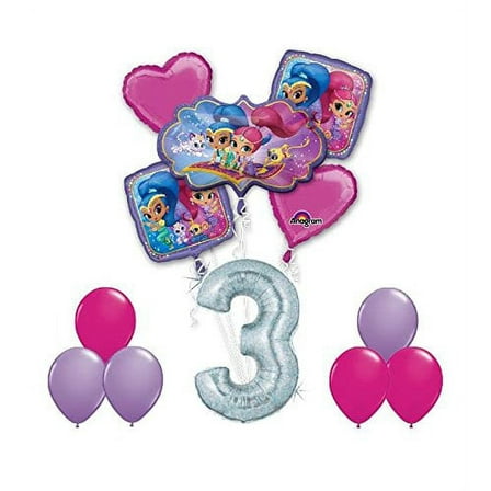 SHIMMER AND SHINE Happy 3rd Birthday Party 12 pc Balloons Decoration Supplies