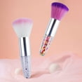 thumbnail image 4 of Blush Makeup Brush Reusable Multicolor Small Chubby Transparent Handle Faux Crystal Particles Cosmetic Brush for Women, 4 of 8